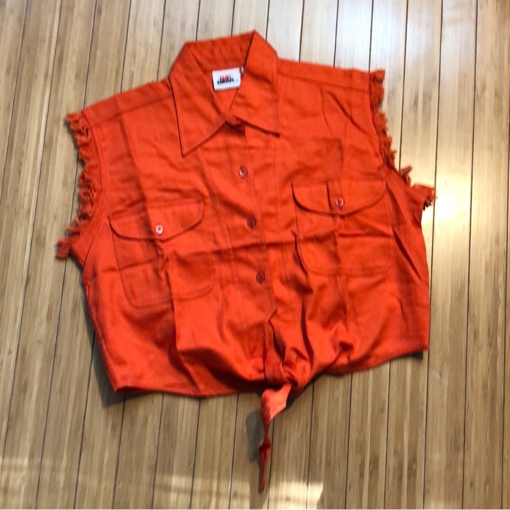Button-Up Muscle Shirt with Harley Davidson patch